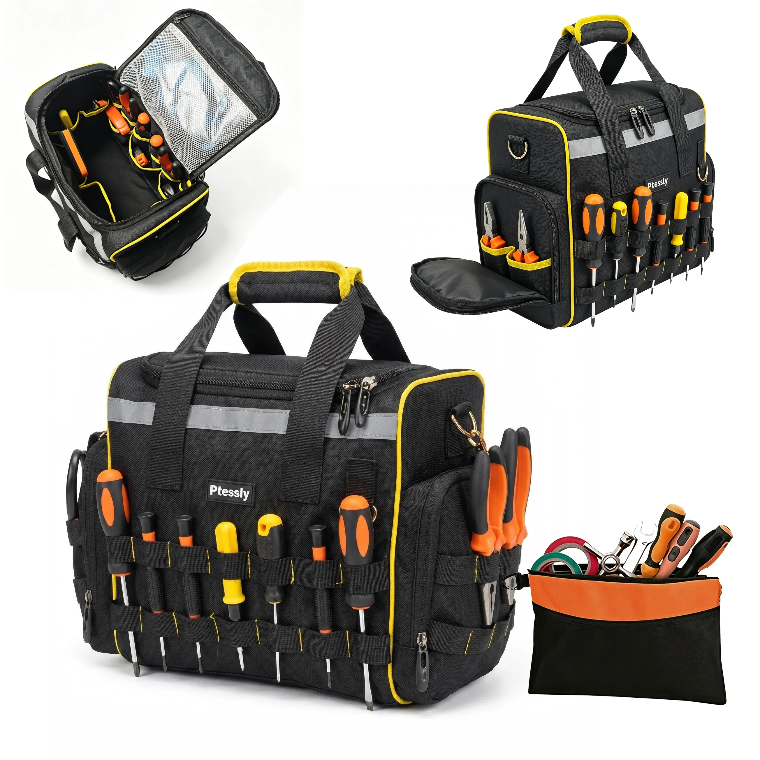 

Larger and thicke Tool Bag 13" Oxford Cloth Waterproof Tool Organizer with Multi-Pockets for Carpenter, Electrician, Maintenance
