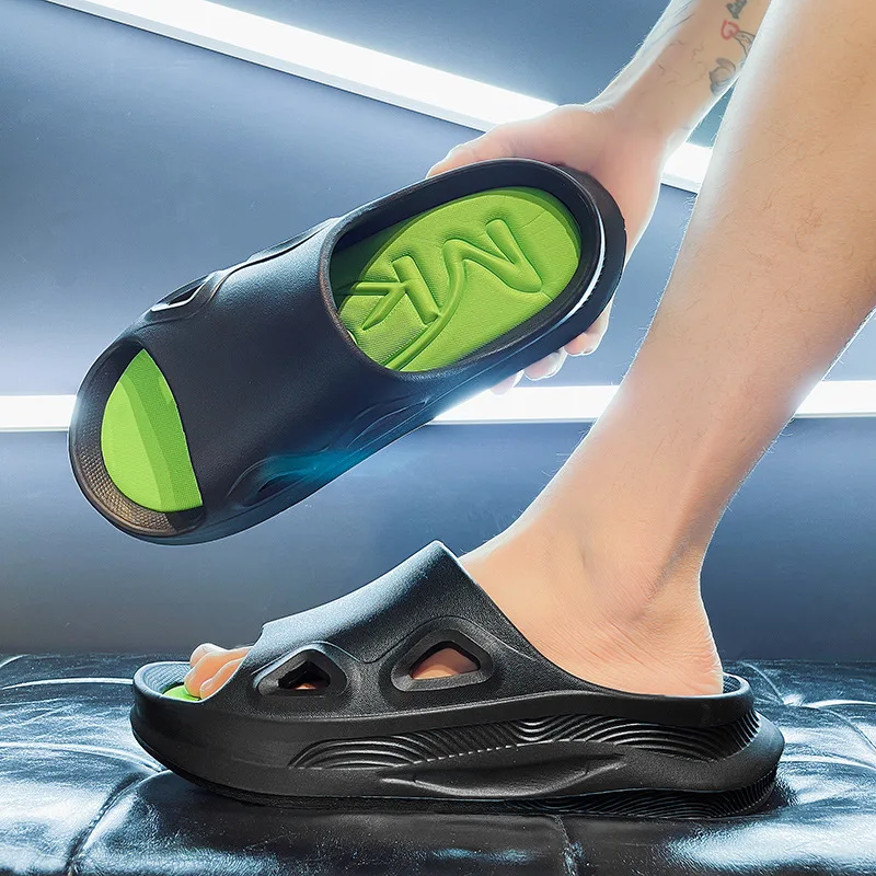 

5CM Sole Slippers Men's Summer Fashion Brand Home Soft Sole Feet Feeling Teenagers Outdoor Sports Anti-slip large size sandals