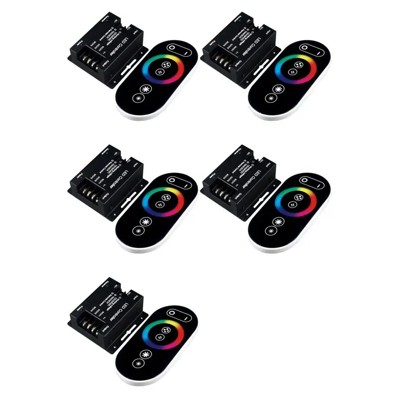 

5X Led RF Remote Control RGB Controller For RGB Strip,10A/Channel,DC12V/24V,Touch Panel Dimmer,Max 20M Radius