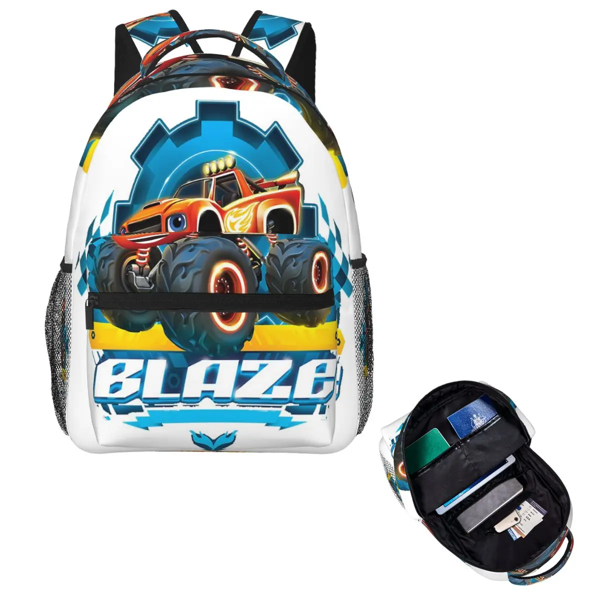 Blaze And The Monster Machines Student Backpack School Bag Hiking Travel Daypack for Boys Girls Fashion Bookbag Shoulder Bags