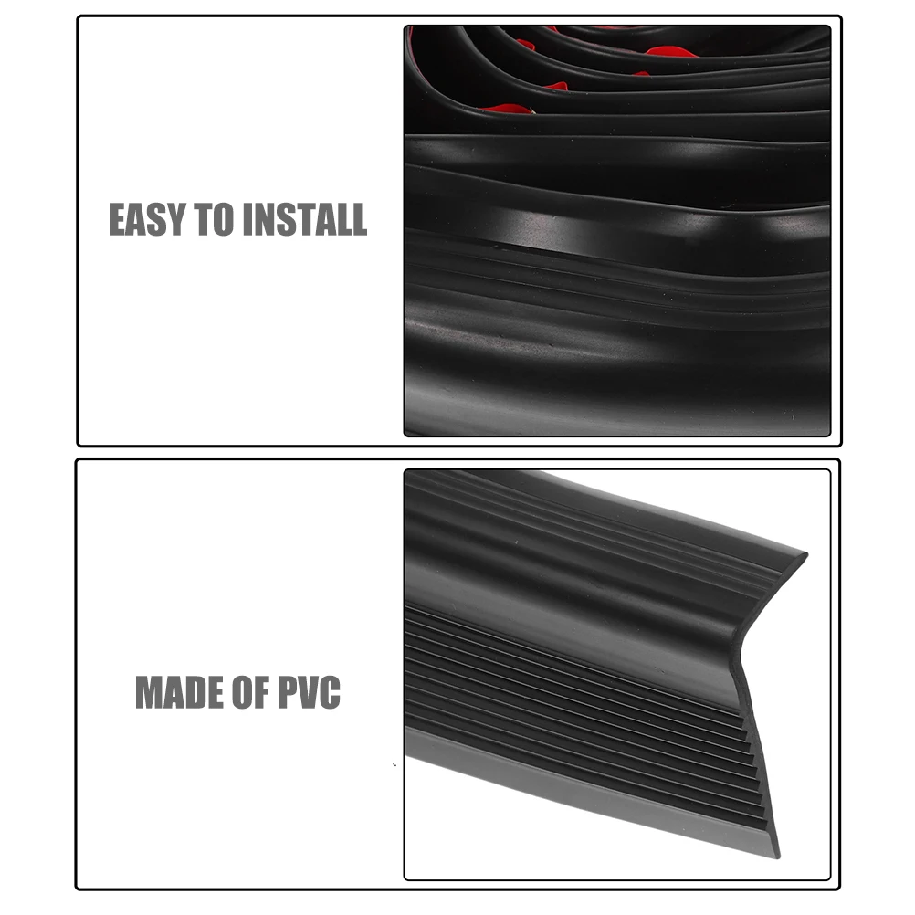

Non-slip Stair Treads Black Waterproof Adhesive Pads Strong Grip Anti-slip Vinyl Stair Nose Molding Floor Transition for Indoor