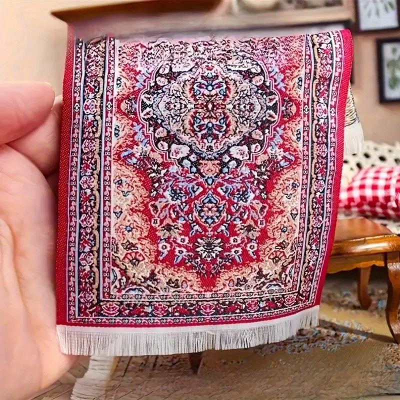 1Pc Renus 1pc Mini Carpet 1:12 Scale Flower Style Home Decor Gift