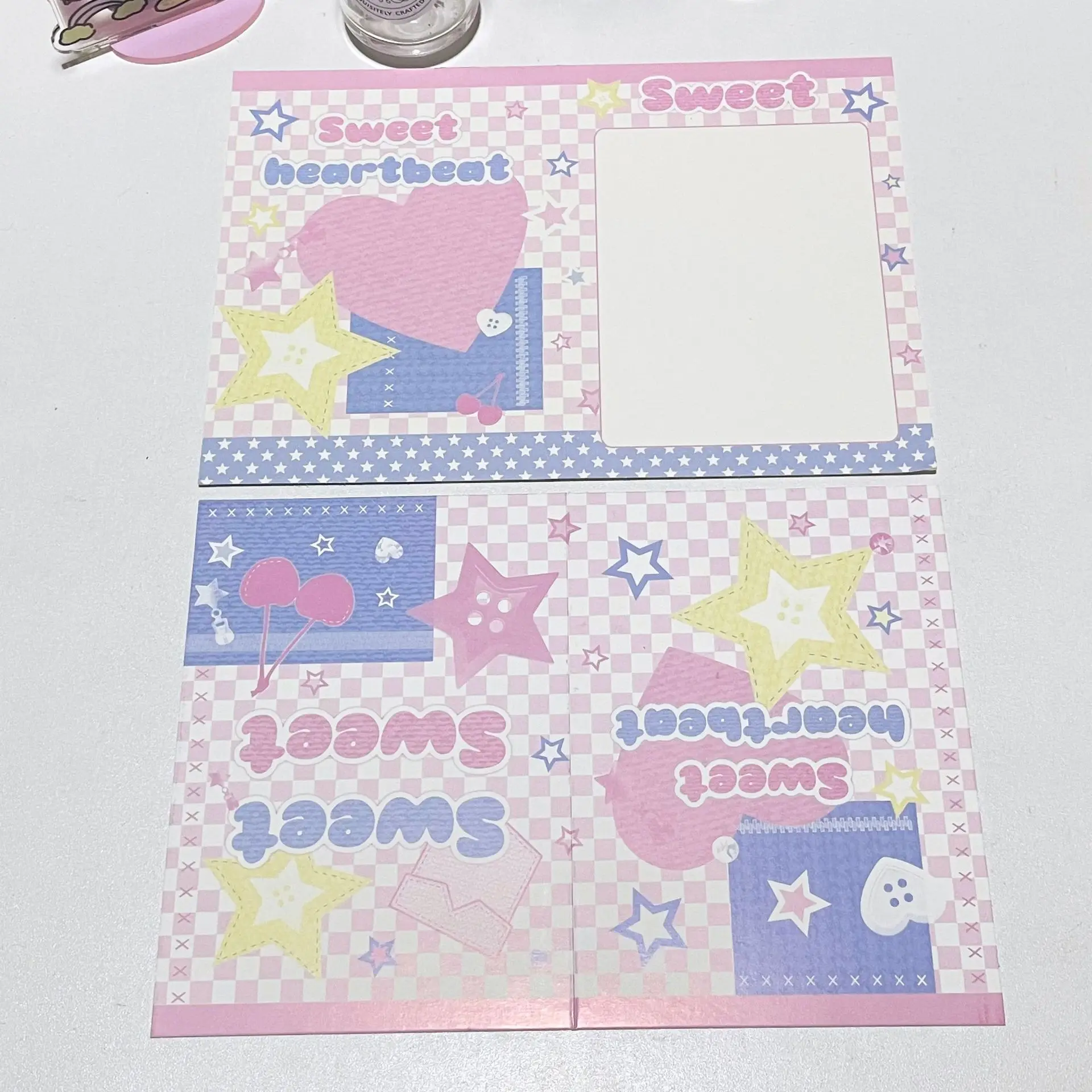 Imagem -06 - Coreano Ins Moda Bonito Kpop Polegada Photocard Volta Cartão Dobrável Titular do Cartão Fixar Decoração Placa de Papel Faça Você Mesmo Material de Embalagem 10 Peças