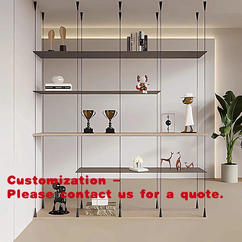 

Напольный стеллаж для хранения из алюминиевого сплава Customized.Aluminum Alloy Column Storage Rack Light Luxury Partition, с полками из алюминиевых пластин и круглыми трубами, подвесной, D-образный.