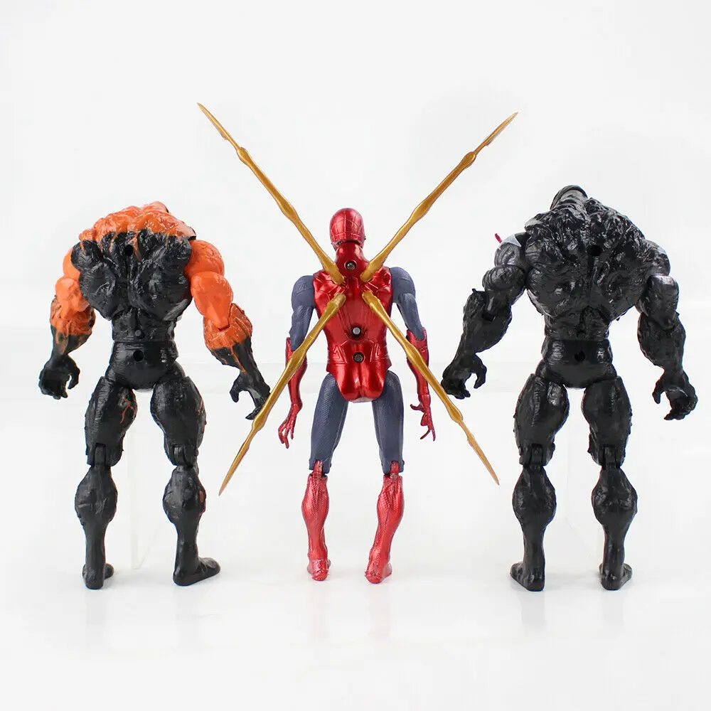 6 Pcs/Set Soft Vinyl Spider Man Deadpool Venom Figure 17cm Super Hero Car Desktop Cartoon Decoration Model Doll