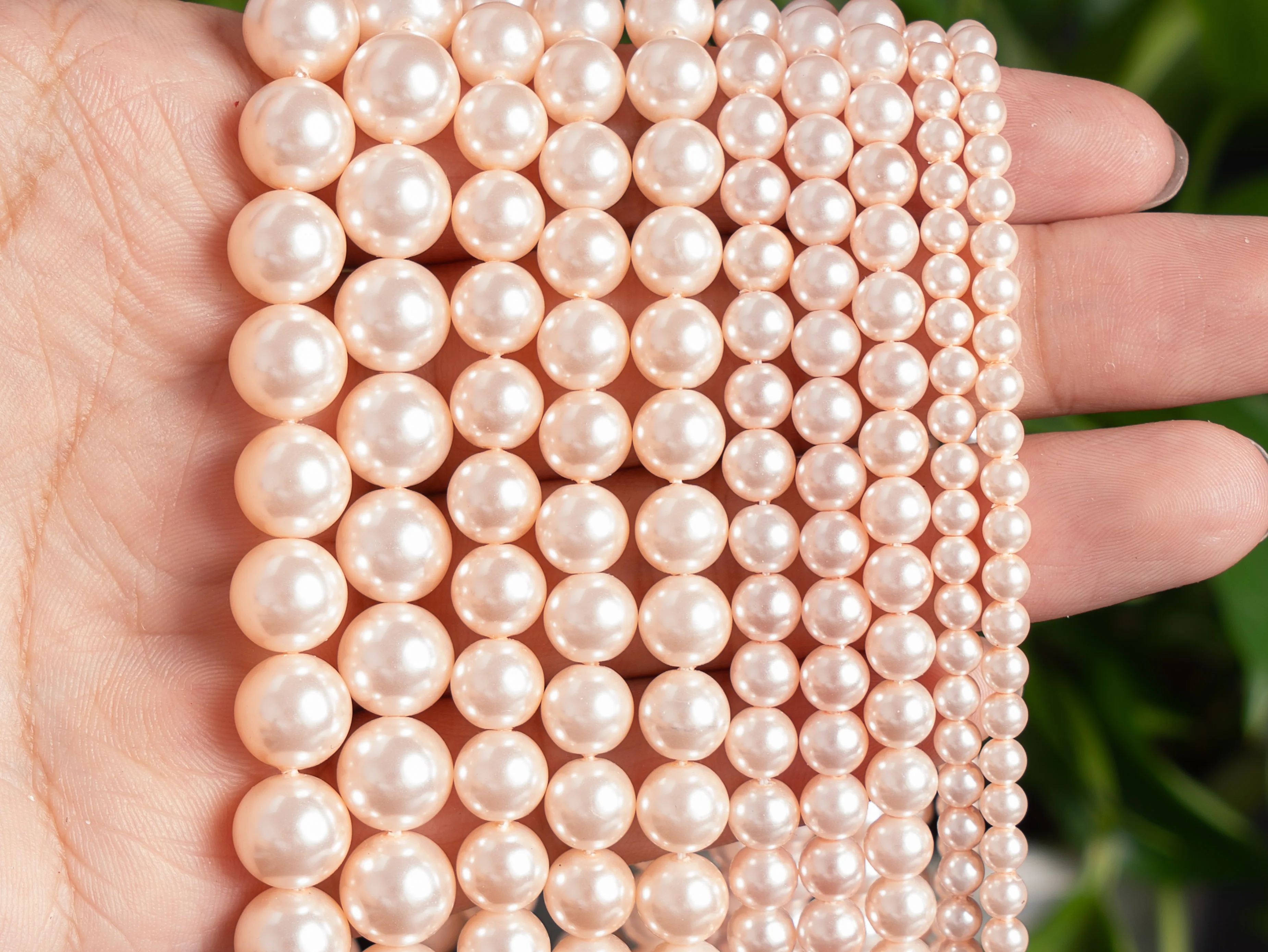 Pink Imitation Pearls Natural Loose Beads Smooth Round Shape Size Options 4/6/8/10mm Shell Pearl for Jewelry Accessories Making