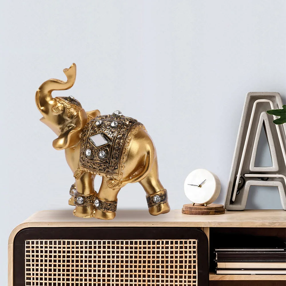Glückselefant-Dekoration, Statue, niedliche Elefantenfiguren, Statue für Wohnzimmer, Schlafzimmer, Dekoration