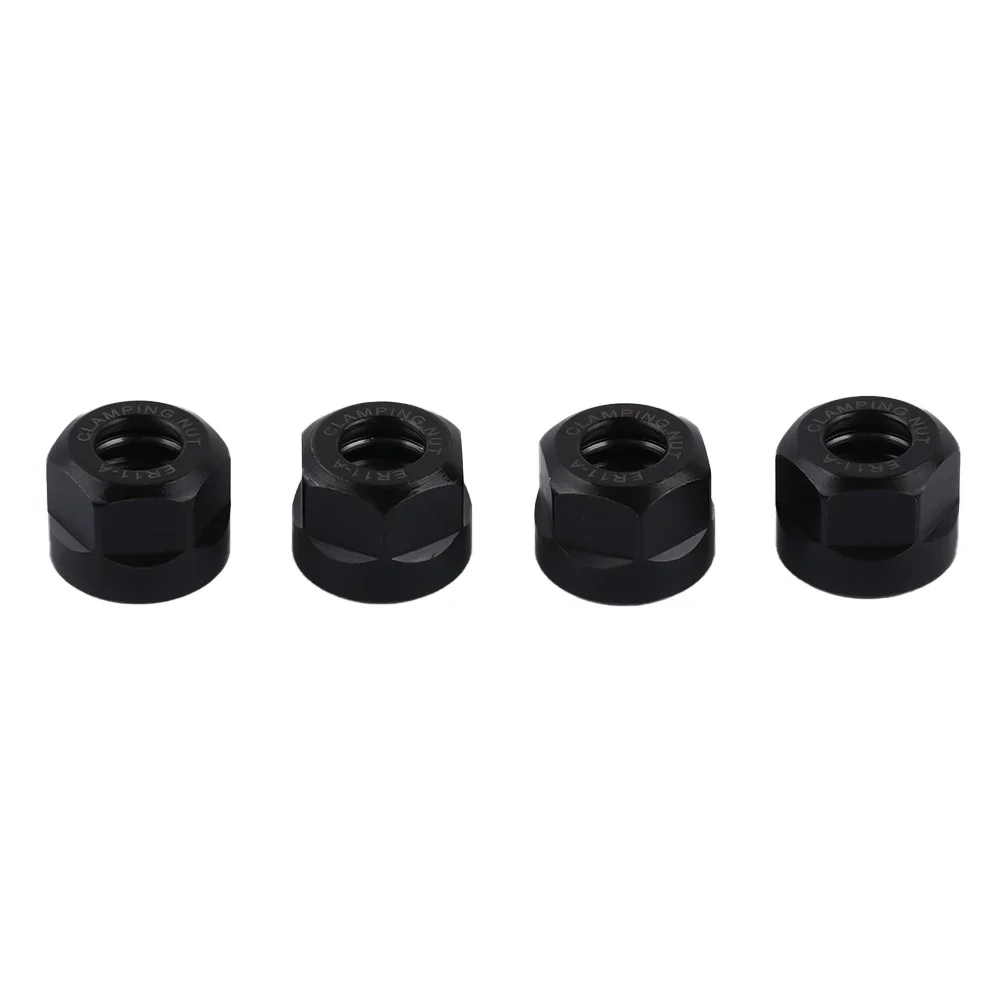 4pcs ER11 A Type Collet Clamping Nut For ER Collet Milling CNC Chuck Holder Lathe Grade 1 40CR Steel M14*0.75mm Clamping Nuts