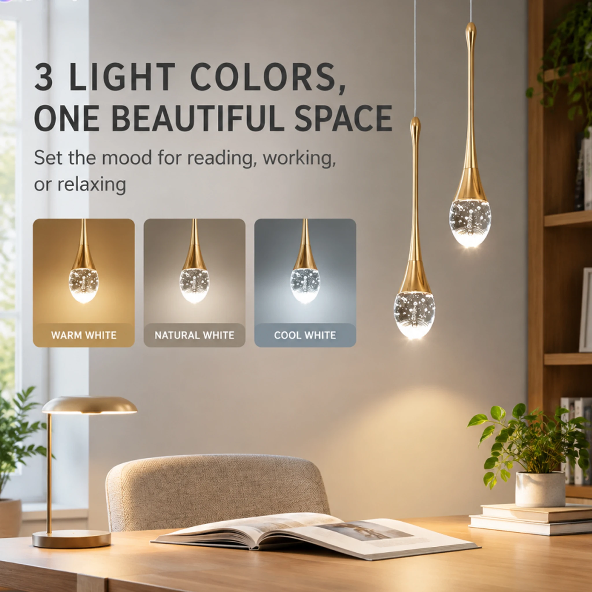 Modern Crystal Pendant Light Luxury Bubble Hanging Lamp Kitchen Island Dining Living Room Bedroom Foyer Bar Cafe Home Decor