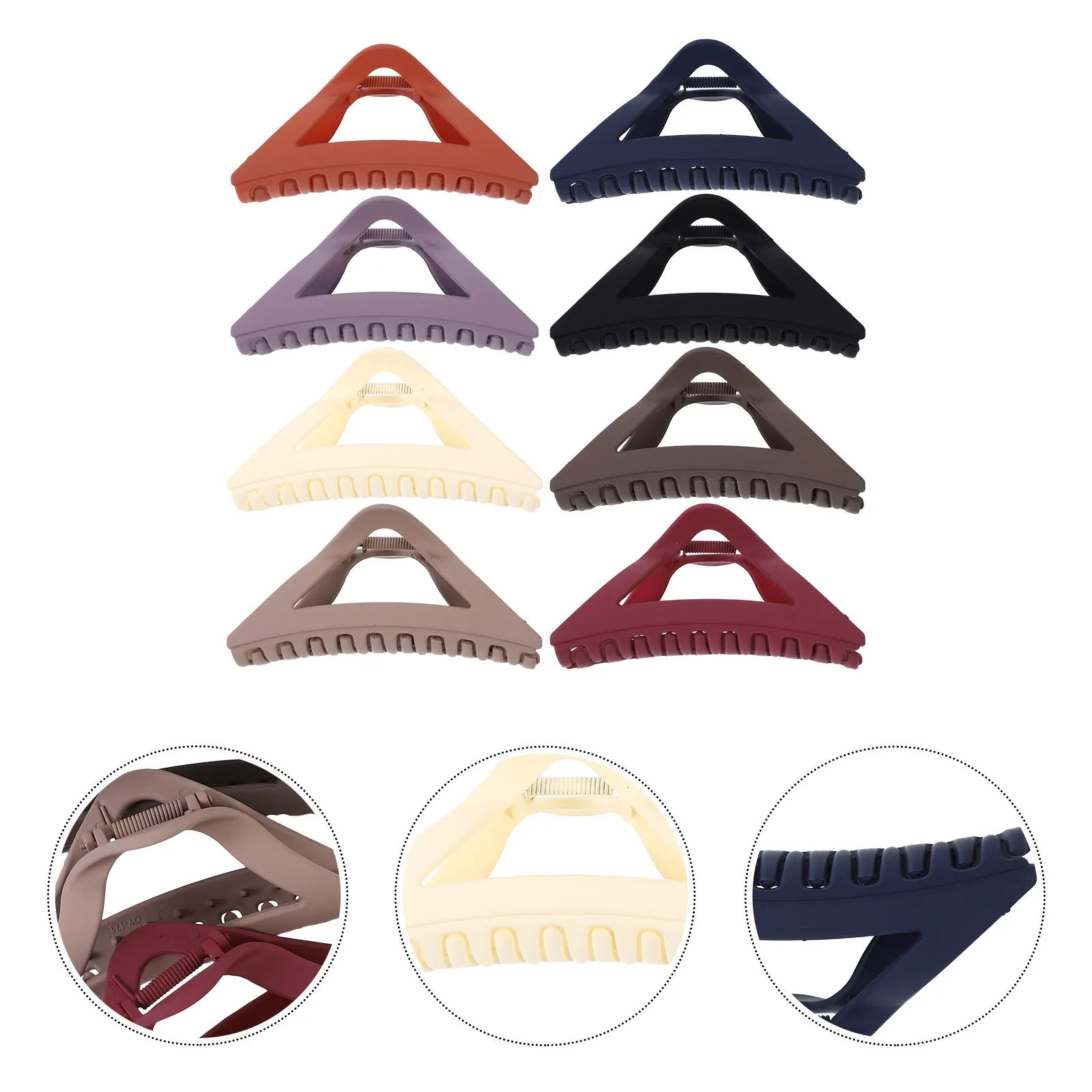 8Pcs Shark Jaw Hair Clips Large Triangle Claw Clips Hollow Decorative Hair Barrettes Medium Clamps Accessories for Women