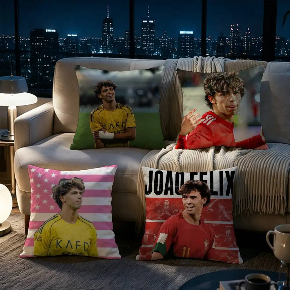 Joao Felix Football Double-sided printed pillow cover Solid color minimalist pillowcase, fits all bedroom styles