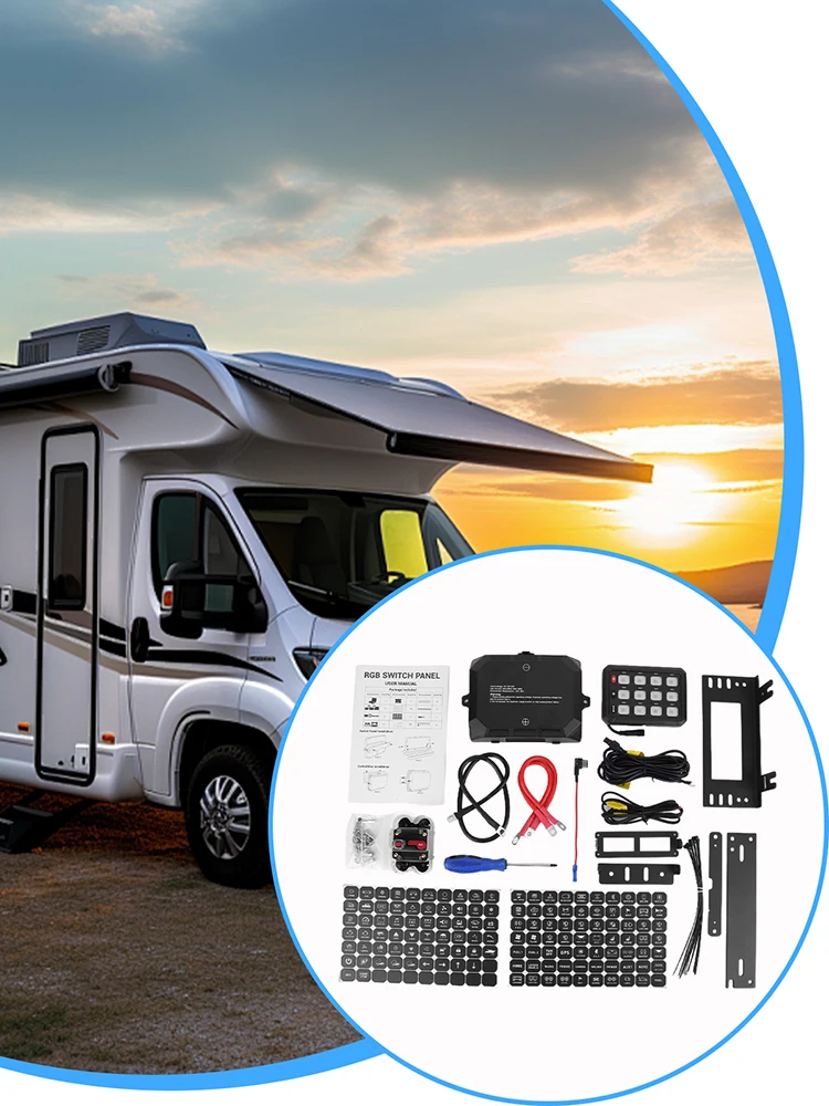 

Caravan Control Panels DIY Backlit Car Touch Switch Panel Universal Circuit Control Panel for Car Truck Offroad RV Van