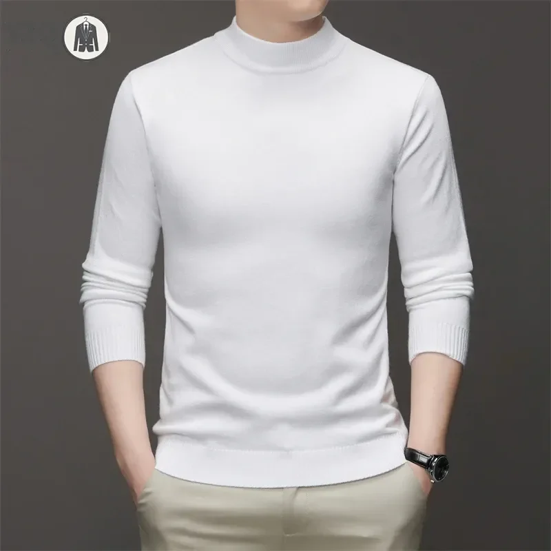 7 Colour Men\'s Half High Neck Long Sleeved Solid Color Sweater Soft, Warm and Comfortable Top with a Base