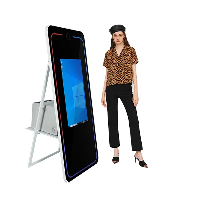 Phoprint Portable Touch Screen Mirror Booth Credit Card Payment System Portable Photo Booth Kiosk Wedding Parties SDK Function