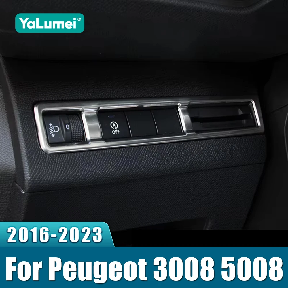 Für Peugeot 3008 5008 GT 2017 2018 2019 2020 2021 2022 2023 Hybrid Auto Scheinwerfer Einstellung Taste Trim Abdeckung Zubehör