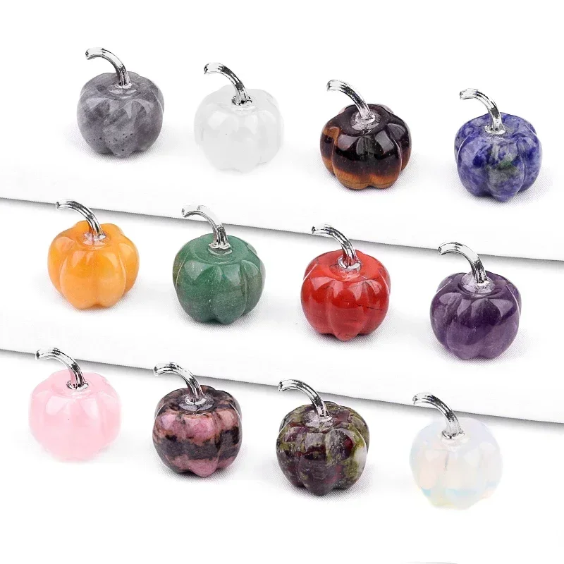 

Handmade Craved Stone Pumpkin Oranment for Home Decor Vegetables fruits Stone Halloween Gifts NO Chain 20MM/30MM