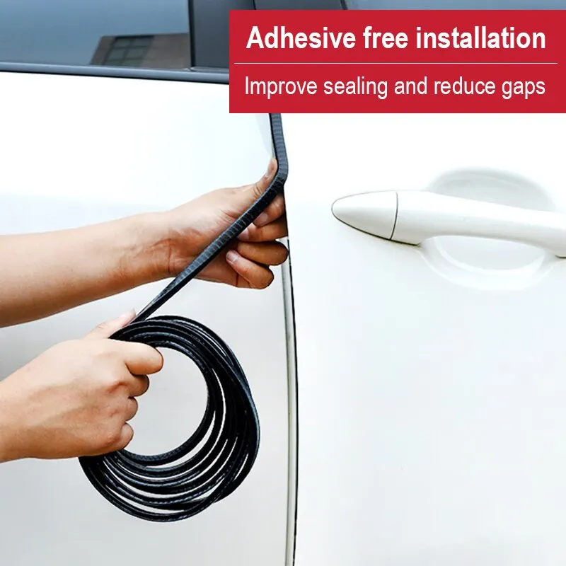 Image 3: Bande anti-collision de porte de voiture en forme de U bande décorative anti-frottement anti-rayure bande d'étanchéité de bord autocollants de protection