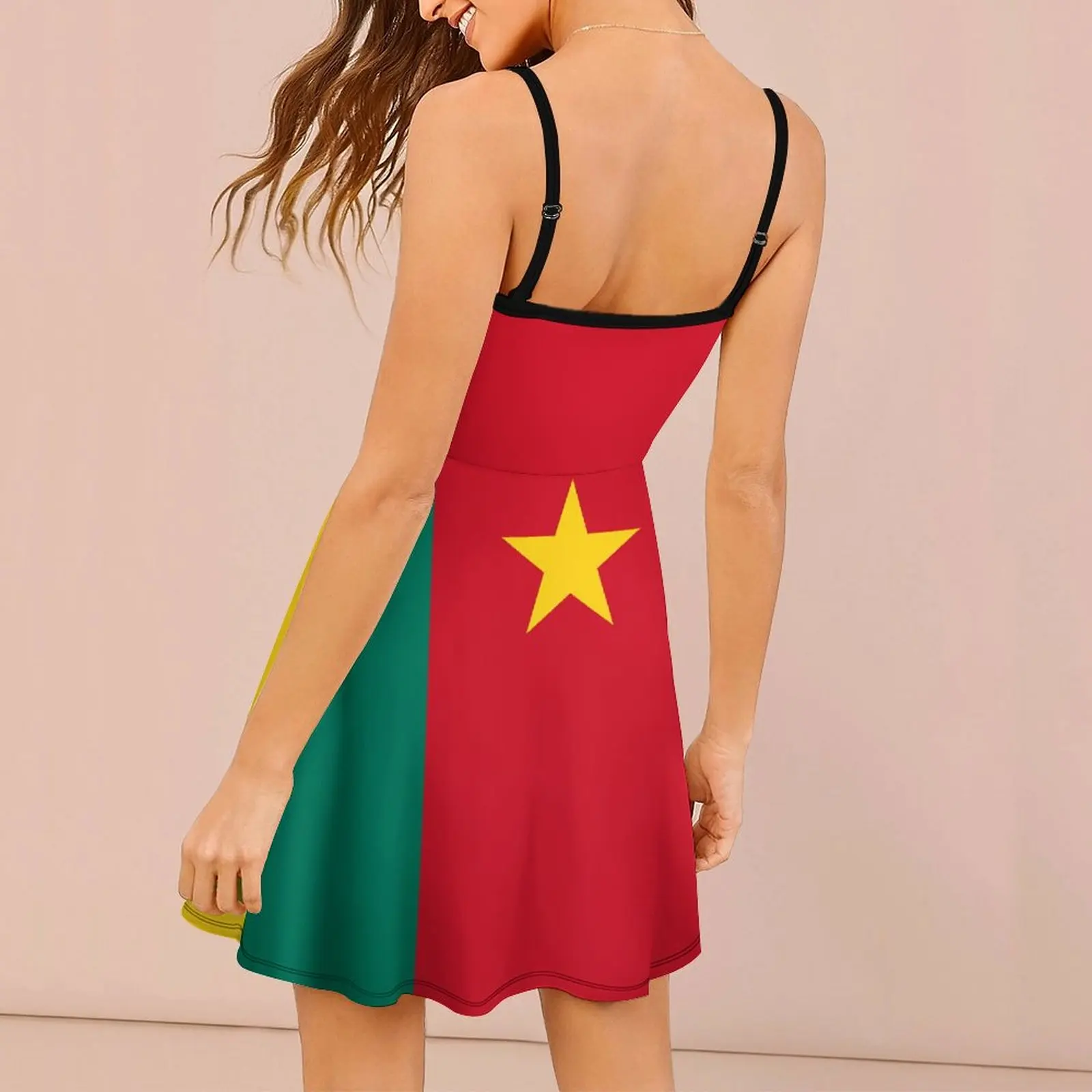 Cameroon Flag Mini Skirt Cameroun Dress Women's Sling Dress Funny Novelty Suspender Dress Vintage Exotic Woman's Clothing  Clubs