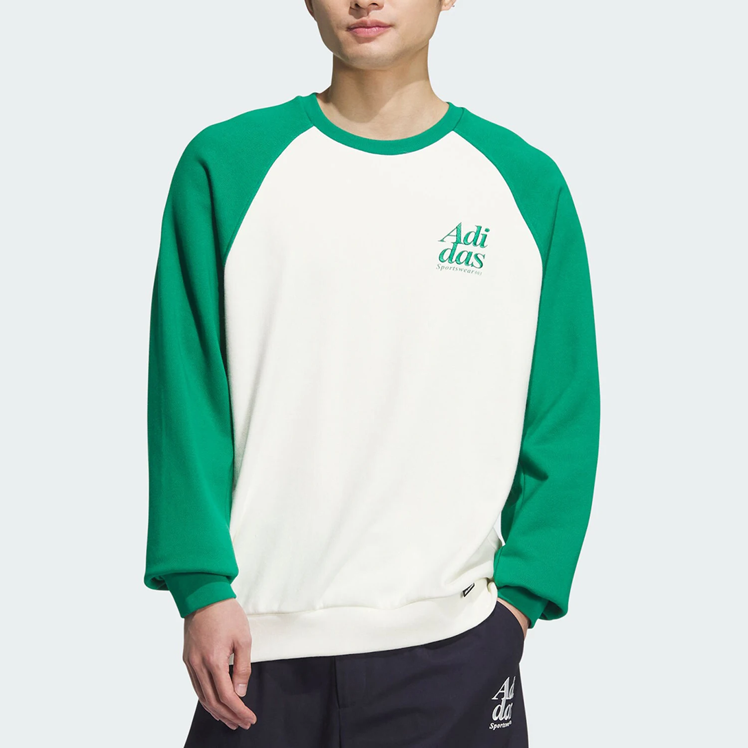 

Adidas Authentic New Men's Round Neck Patchwork Casual Sports Hoodie JE6111