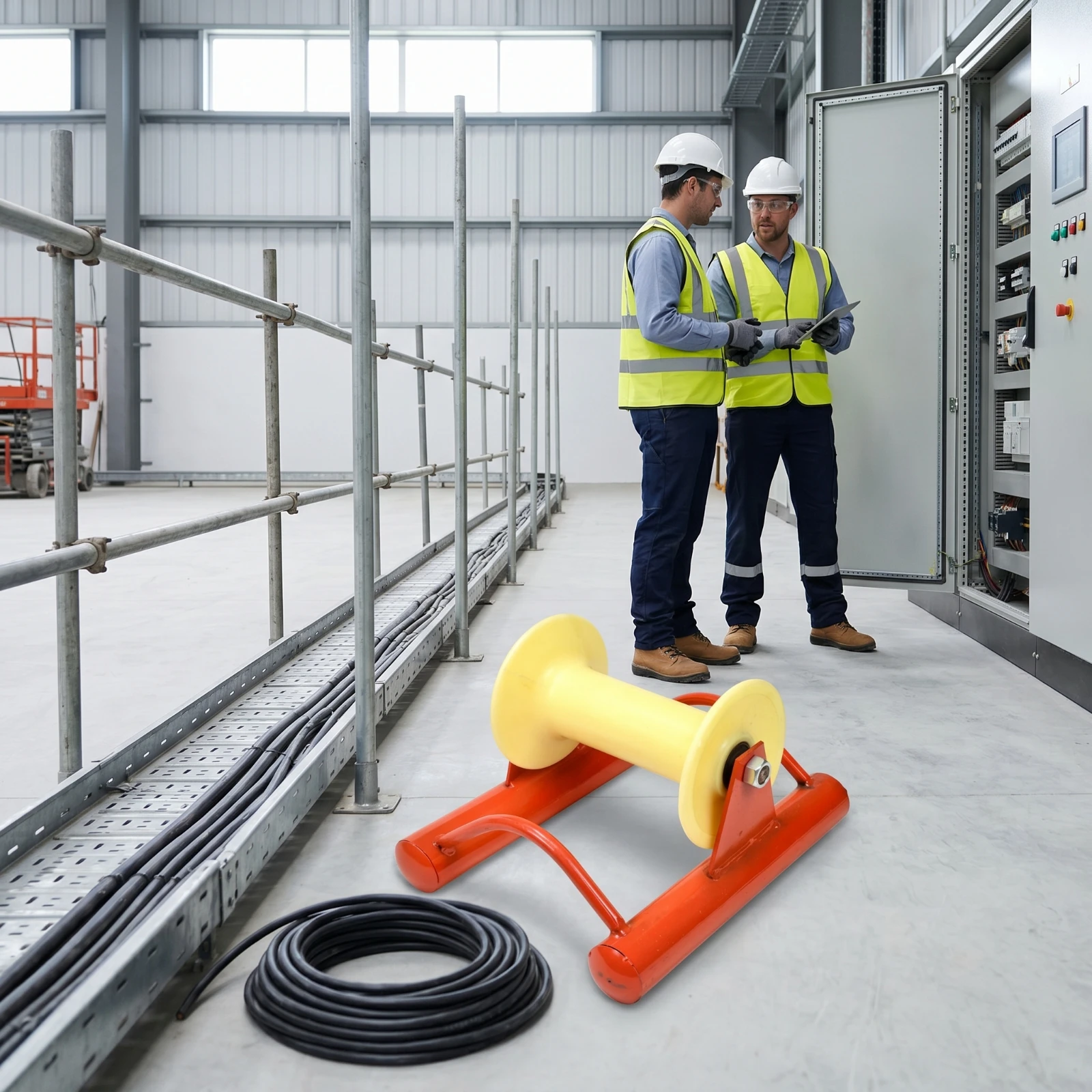 Straight Run Cable Pulley Welded Cable Laying Roller Wire Threading Tool Smooth Long-Lasting for Utility Contractors