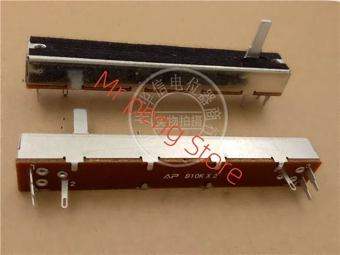 

2 шт. для 88 мм B10K A10K B100K прямой слайдер с двойной ручкой потенциометра 15MMC 6 pin