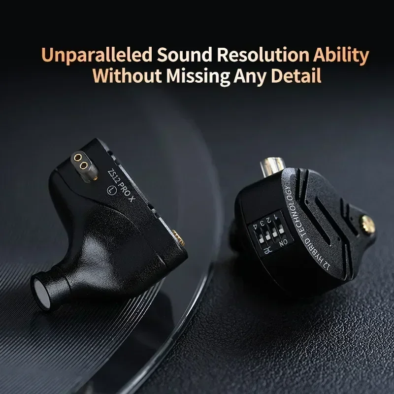 KZ ZS12 PRO X HIFI Metal Earphones Bass in Ear Monitor Headphones Hybrid1DD+5BA Sport Noise Cancelling Headset Custom Gifts