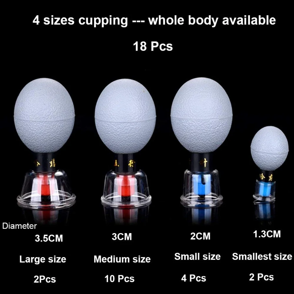 Magnetic Acupressure Suction Cupping TCM Meridian Acupuncture Vacuum Cupping Set MoxibustionTherapy Massage 18pcs Household