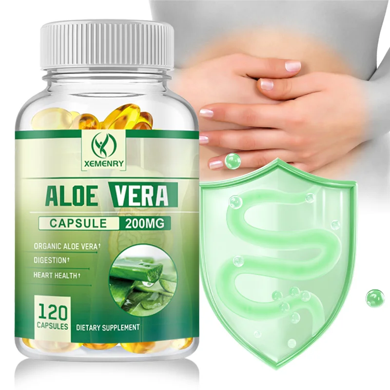 Aloe Vera Capsules - Help Promote Healthy Digestion, Detoxify, Cleanse The Stomach and Boost The Immune System