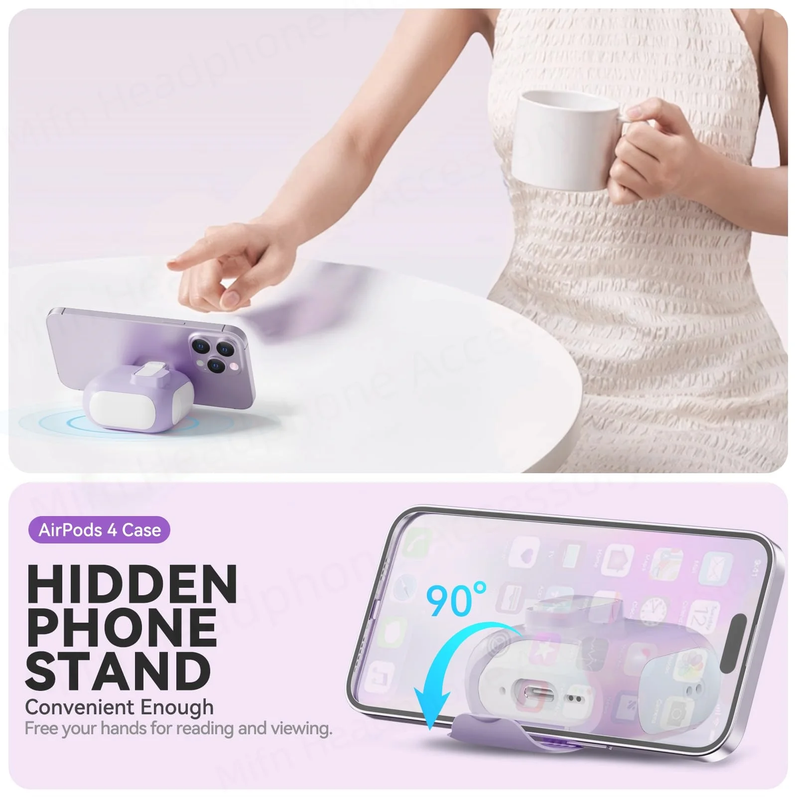 Nueva funda magnética automática para auriculares diseñada para AirPods Pro de segunda generación 2022/2023 (cable de aclaramiento) con cordón