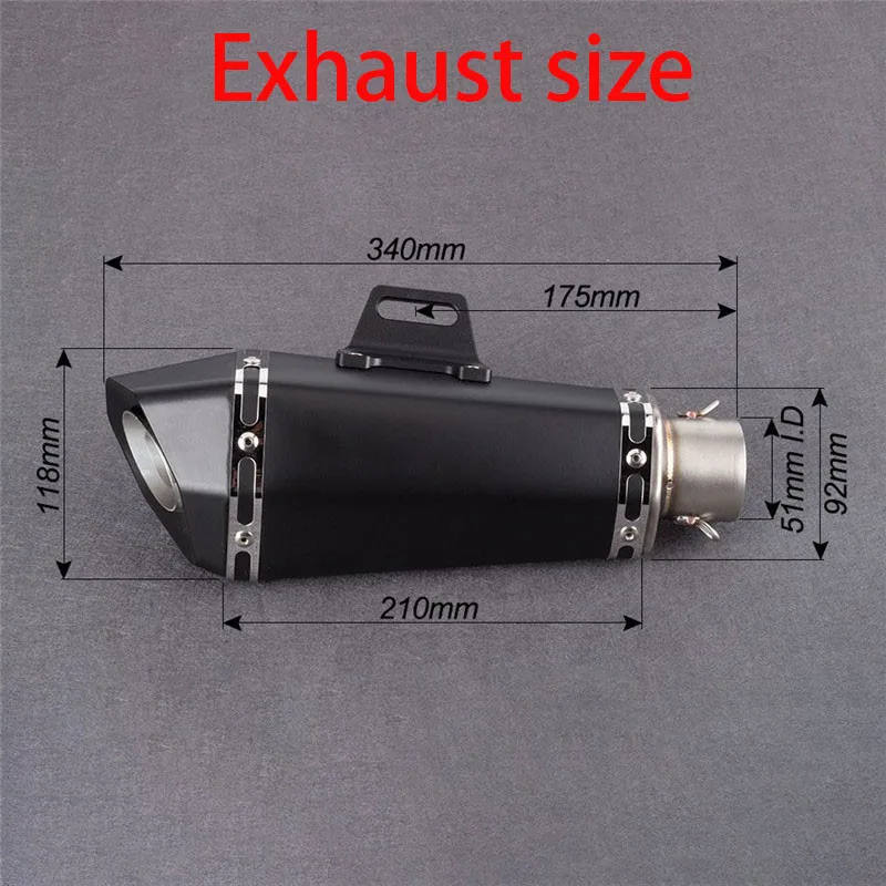 Carbon Fiber Pattern Escapes Para Motos Motorcycle Exhaust Muffler for XMAX125 ZX25R RSV4 MT09 TMAX CRF CB CG MOT with DB Killer