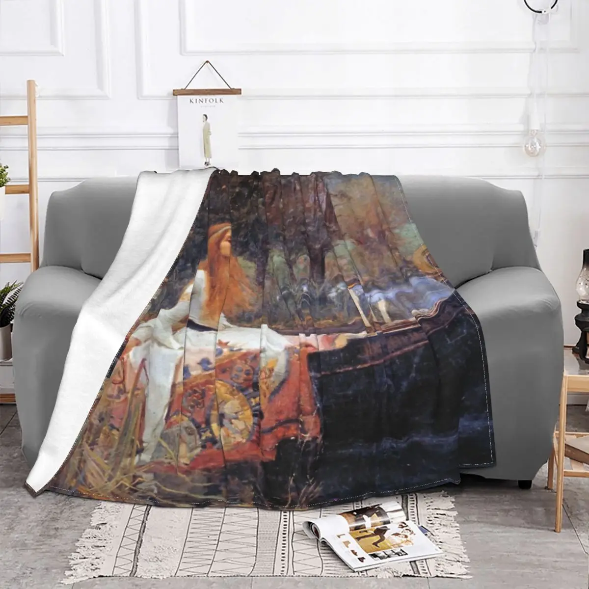 John William Waterhouse The Lady Of Plush Bed Blanket Blankets & Throws Custom Blanket Personalized Throw Blanket