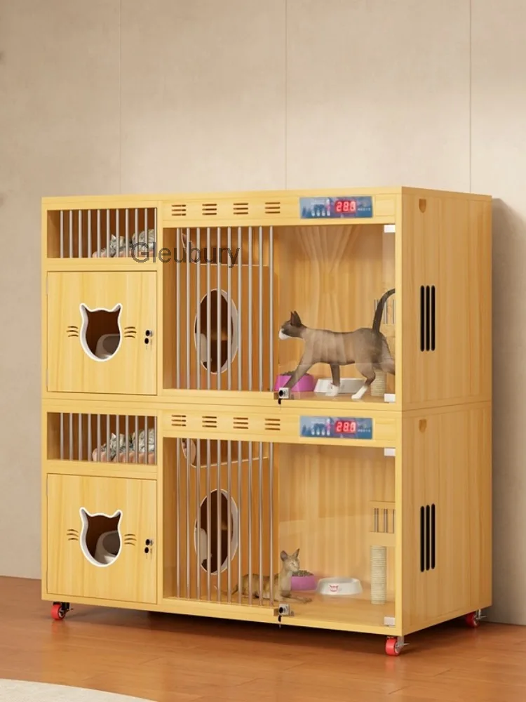 Cat cabinet, constant temperature, solid wood cat cage, suitable for home use, breeding, indoor use, and as a temporary