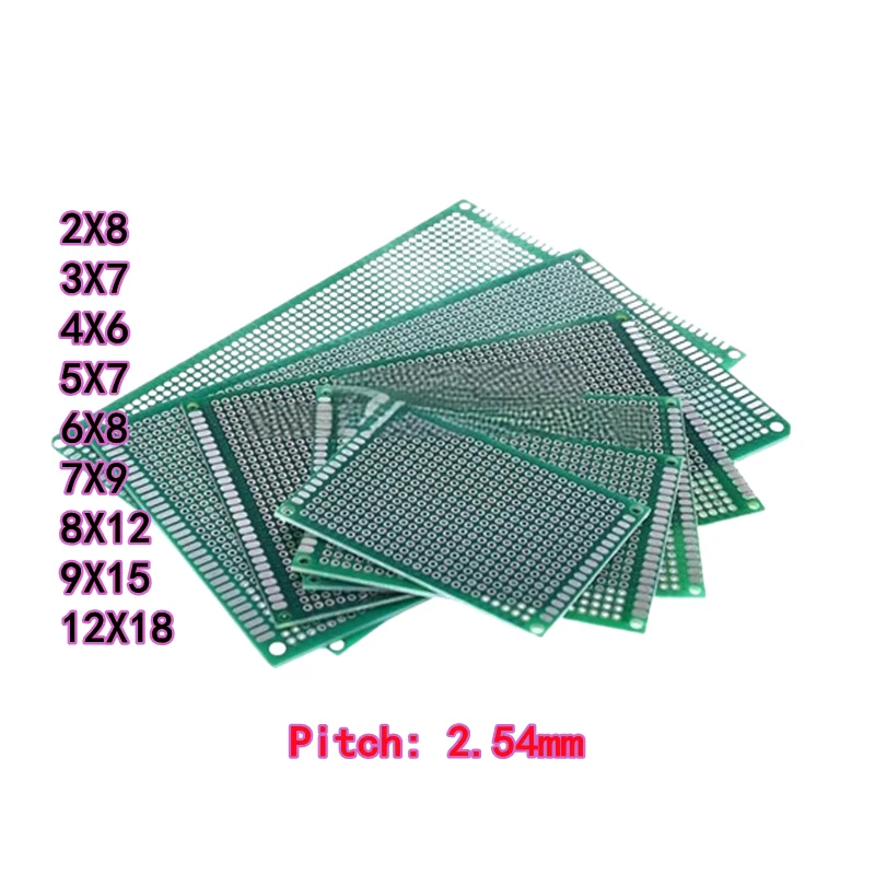 Green double-sided Prototype plate universal boards 2X8 3X7 4X6 5X7 6X8 7X9 9X15 12X18 cm PCB universal boards