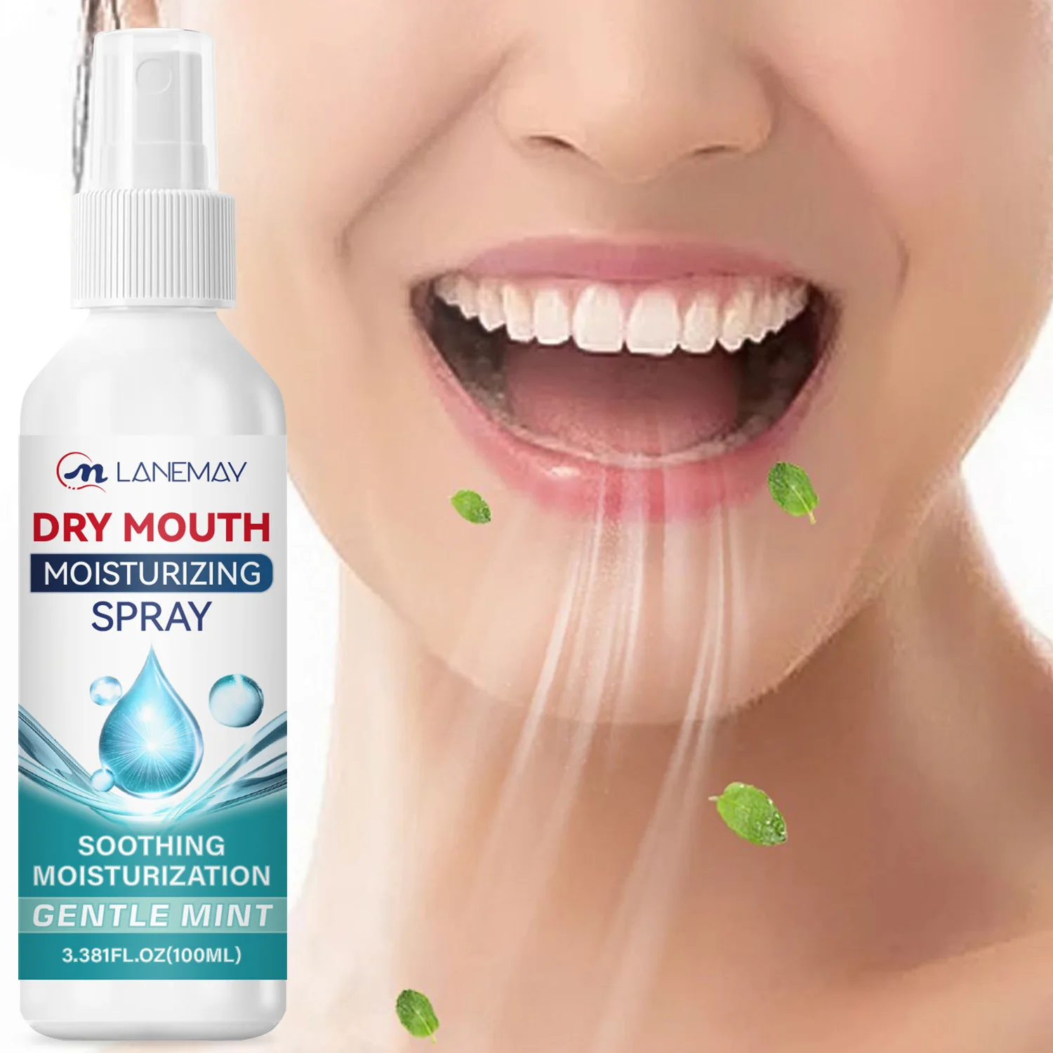 Dry Mouth Moisturizing Spray – 100ml. Gentle Mint Flavor Effectively Relieves Dryness and Discomfort, Freshens Breath