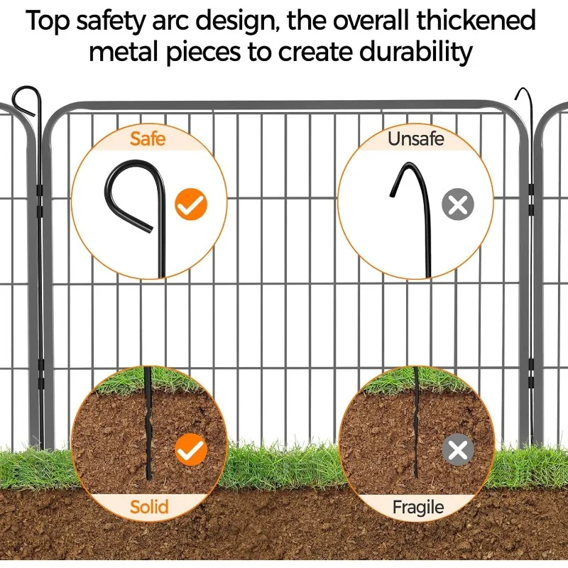 24inx85ft ديكور حديقة سياج مقاوم للصدأ للطي سياج المشهد فناء زهرة السرير الحيوان حاجز الحدود للكلاب