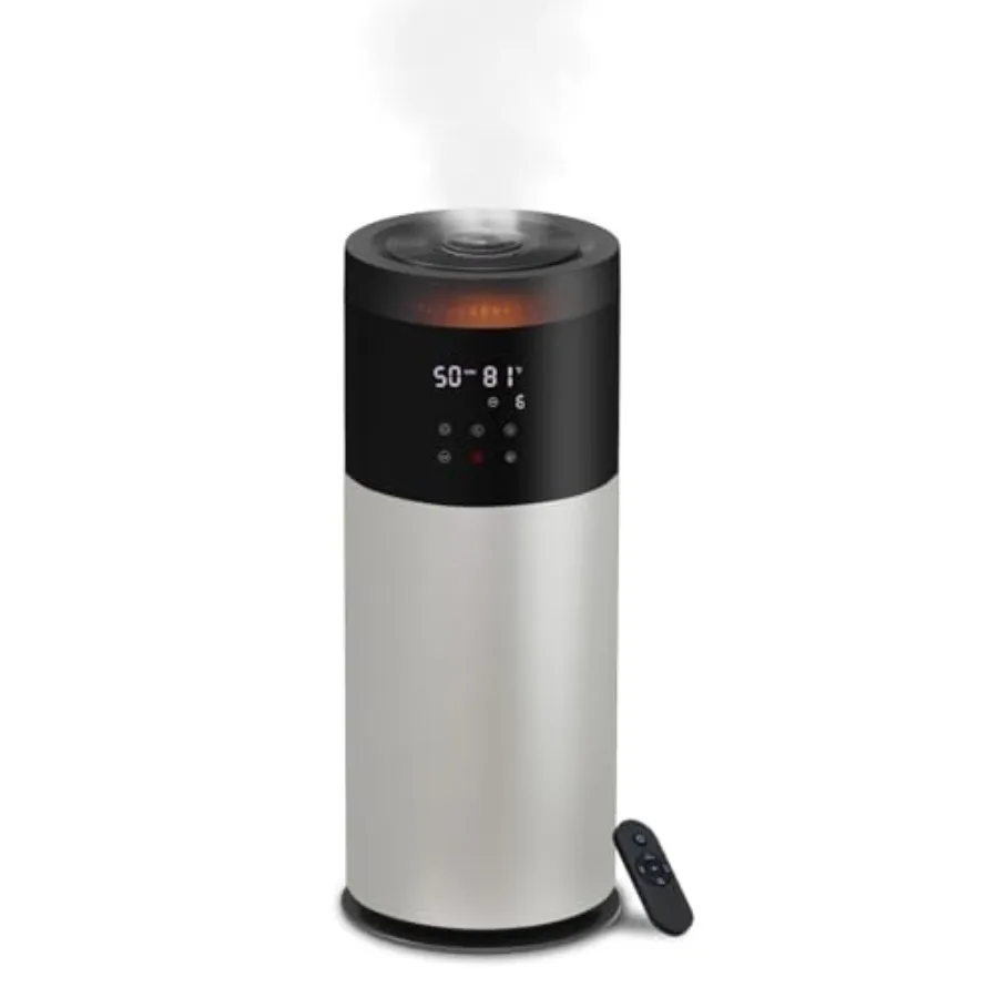 

Ультразвуковой увлажнитель воздуха для больших помещений, 16 л (4,2 галлона), для всего дома, с функцией холодного тумана, для дома, для спальни площадью 1500 кв. футов, с удлинительной трубкой и ночником