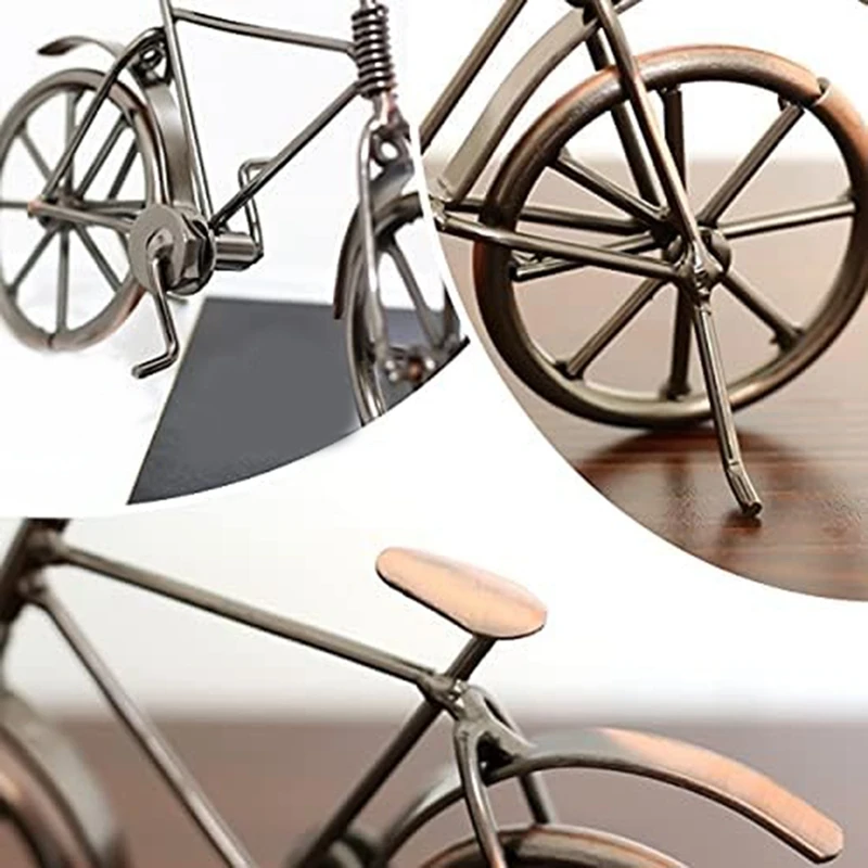 2 Pcs Bicycle Model Retro Bicycle Model Metal Bike Home Desktop Decoration Ornaments