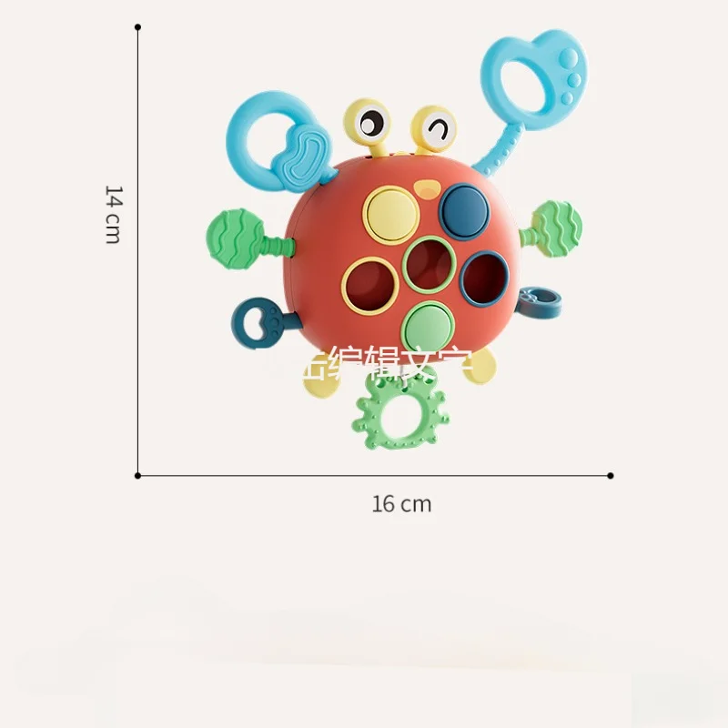 Multi-funcional Infantil Caranguejo Lala Le Calf Exercício Educacional Puzzle, Dedo Twisting Music Teething Toy, Educação Infantil