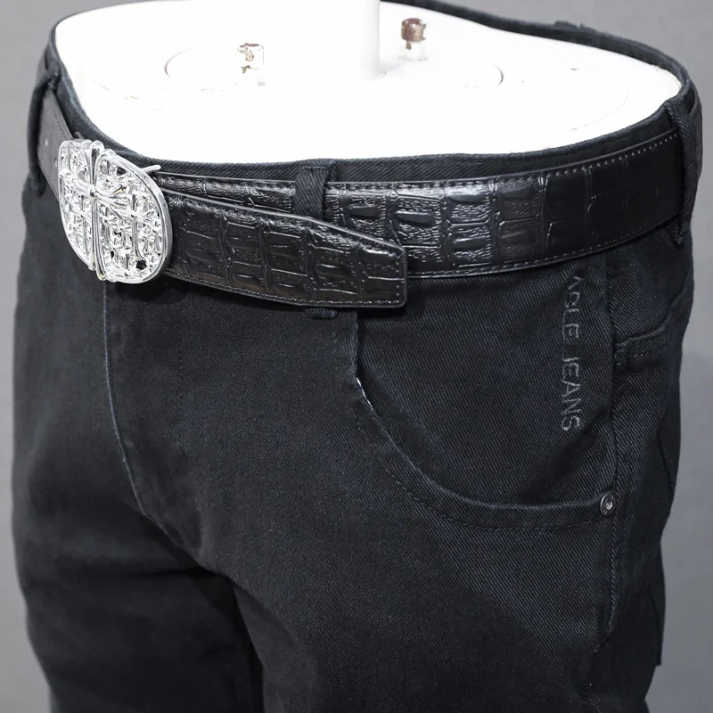 Fashion Designer Men Jeans High Quality Black Elastic Stretch Slim Fit Vintage Jeans Men Korean Style Casual Denim Pants Hombre