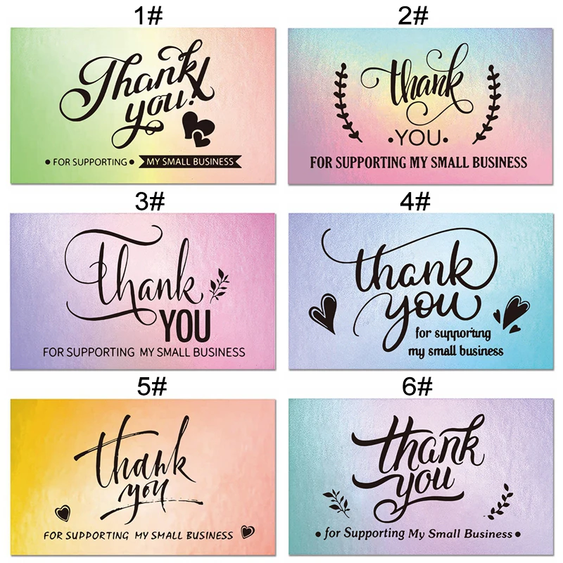 

Thank You For Supporting My Small Business Card Store Sellers Gratitude Gift Laser Card 50 Pcs/Lot Appreciation Cardstock