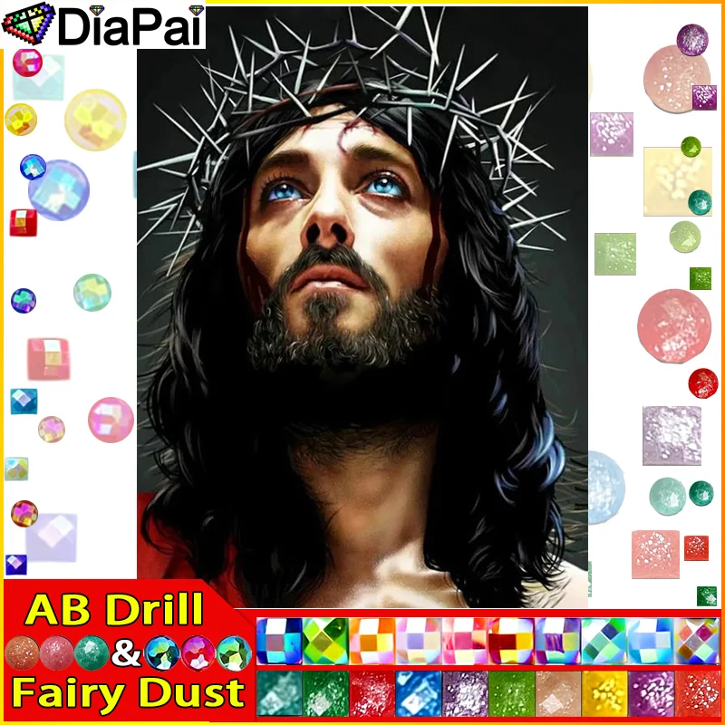 DIAPAI Fairy Dust AB 5D Diamond Painting Full Drill Diamond Embroidery 