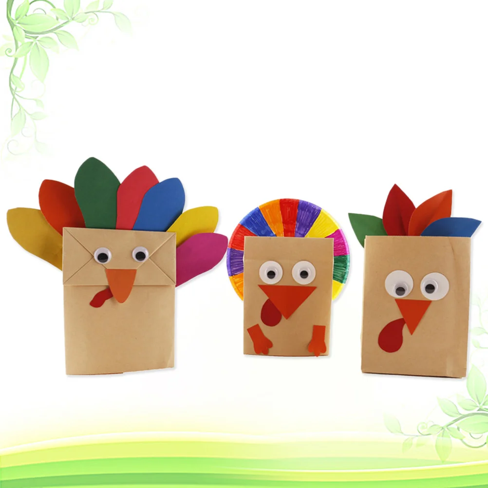 3 pçs ação de graças diy turquia artesanato materiais engraçados acessórios educativos para crianças decoração de mesa de sala de aula