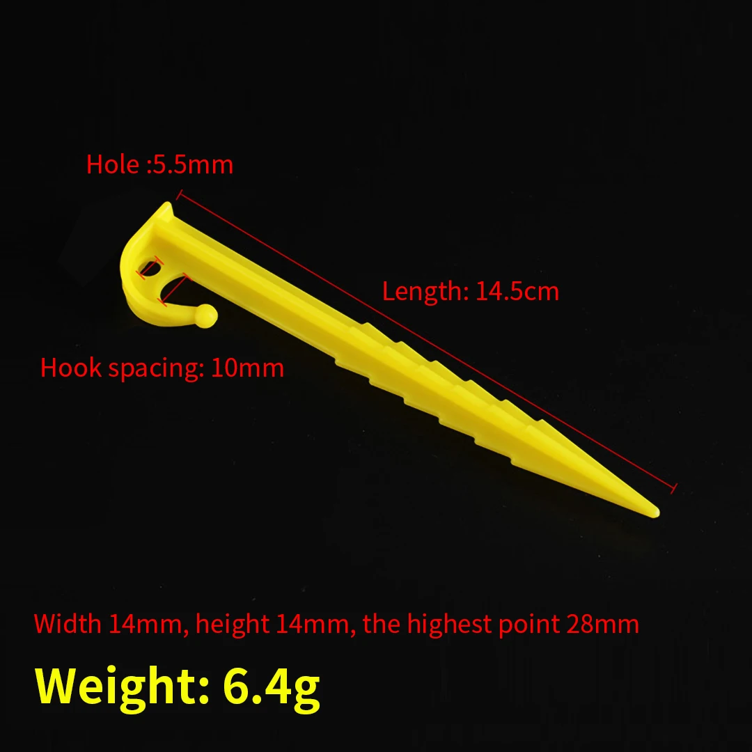 20Pcs Plastic Tent Hook Stakes Camping Tents Accessories Beach Sand Ground Pegs Ground Support Nails Peg Screw Bolt