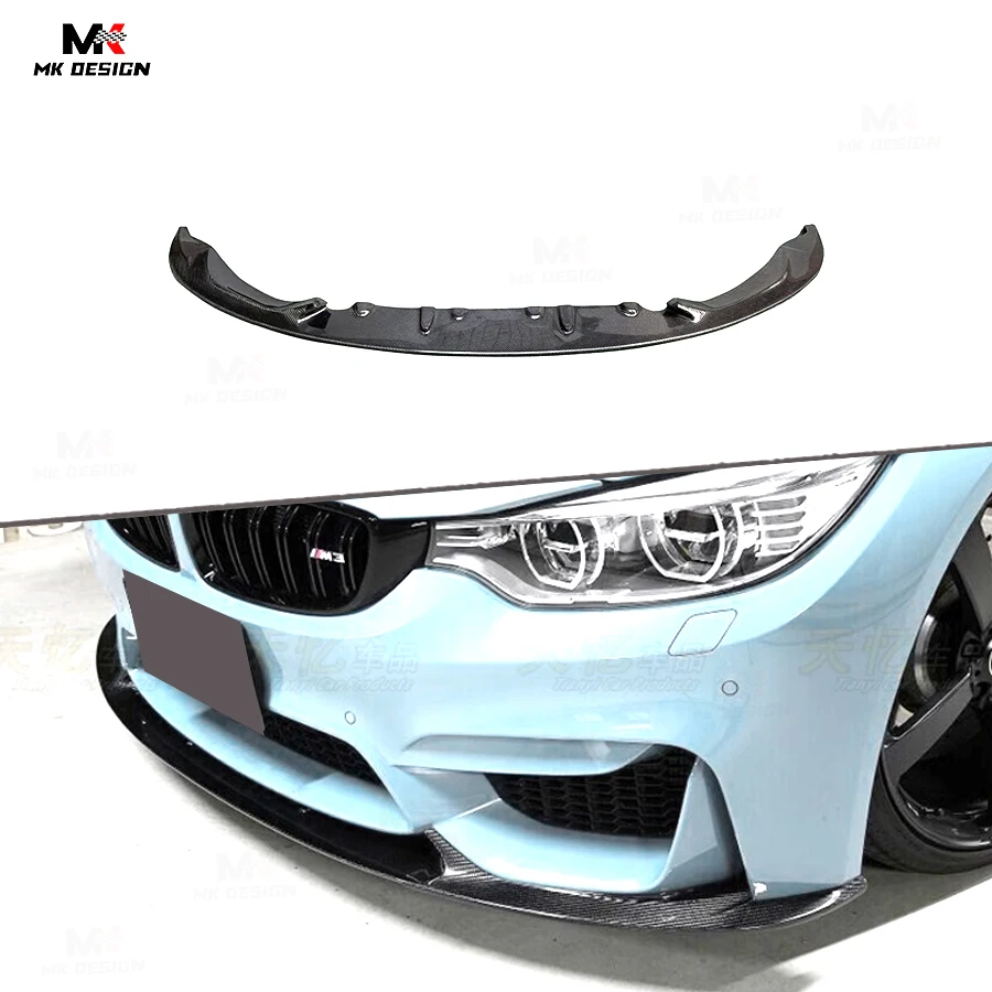 

Carbon Fiber Front Bumper Lip Spoiler for 2014-2019 BMW F80 F82 M3 M4 Upgrade 3D Style Front Lip Splitter Car Accessories
