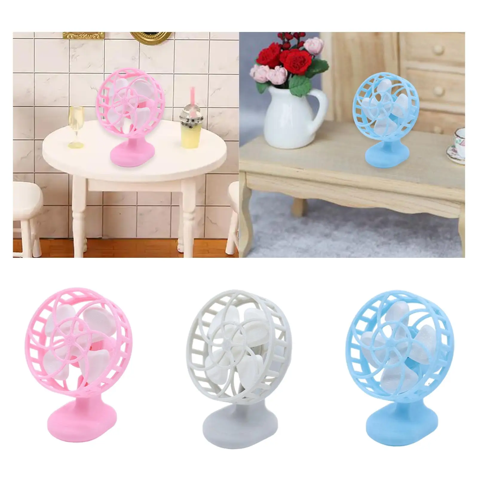 Ventilateur Miniature pour maison de poupée, meubles robustes, décoration pour maison de poupée, 1/12