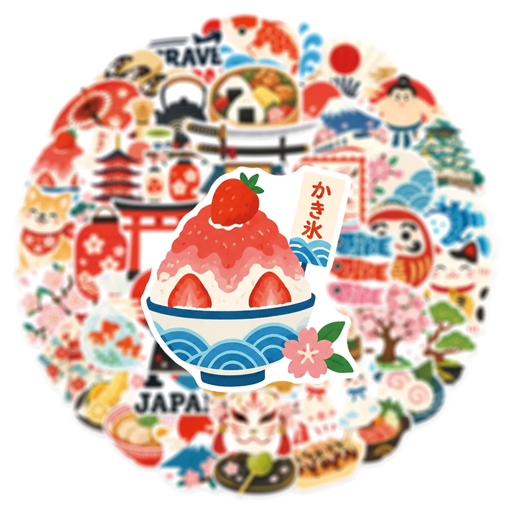10/30/50pcs Retro Japan Showa Style Culture Stickers Aesthetic Graffiti Decals Guitar Skateboard Laptop Cute Cartoon Sticker Toy 3