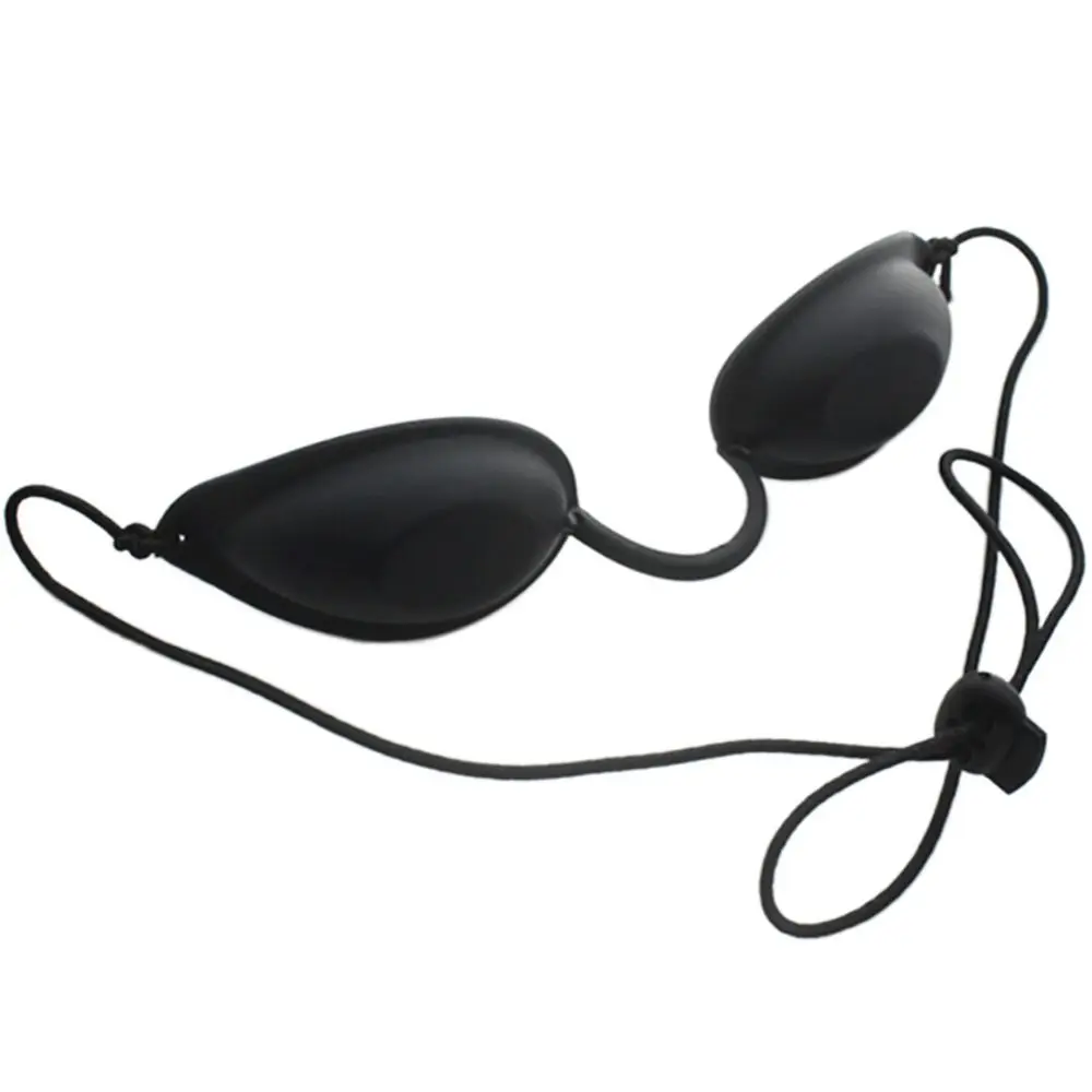 Máscara protectora láser de silicona para ojos, parche protector suave ajustable, protección ocular negra, gafas de playa para interiores y exteriores