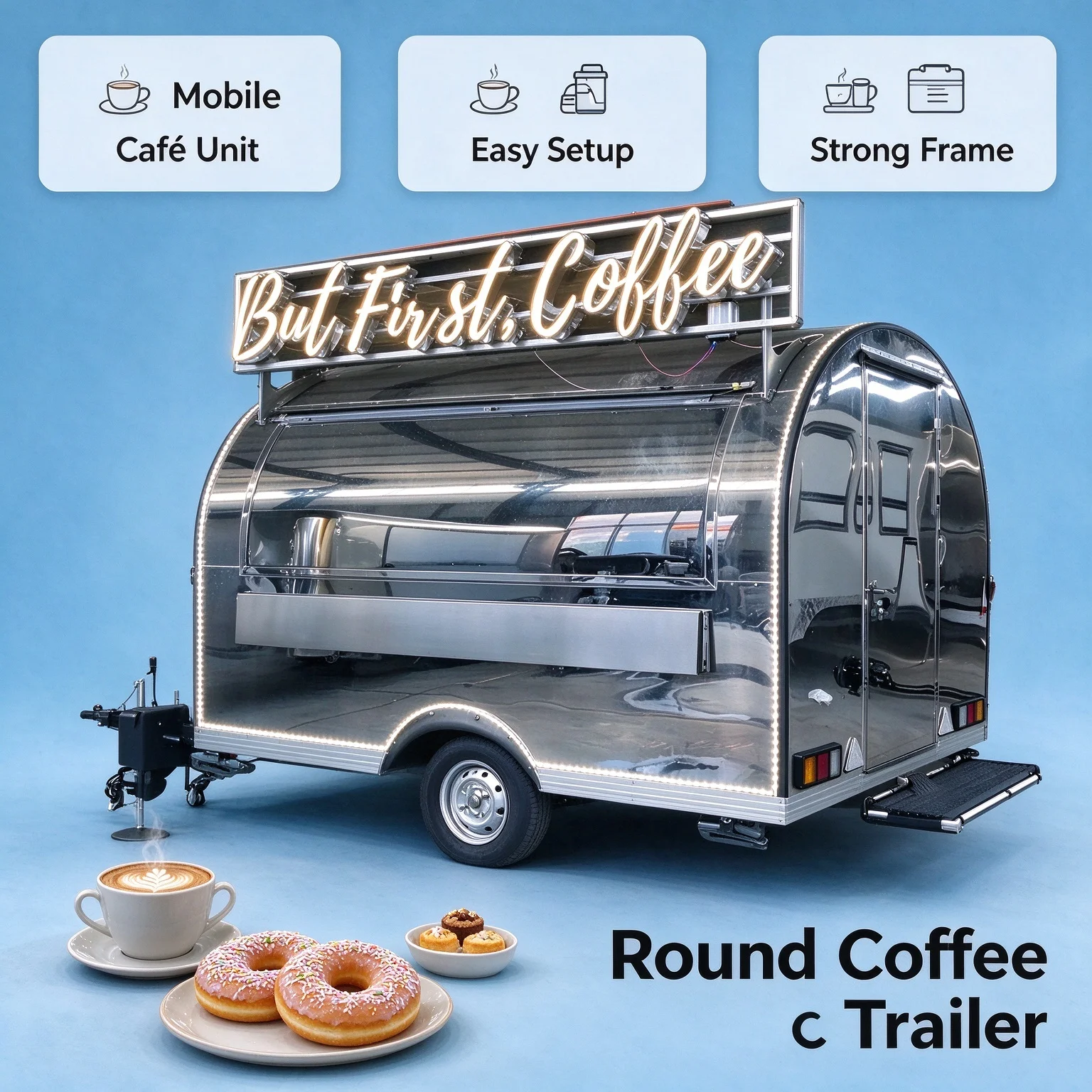 Hot Dog Cart Catering Concession Trailer Snack Multifunctional Dining Breakfast Mobile Sales Cart Fast Food Trailer Grill Truck