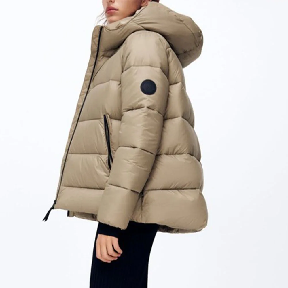 Imagem -02 - Inverno Feminino Casual Algodão para Baixo Puffer Jaqueta Feminina à Prova de Vento Quente Magro Preto Cabolsas 2023 Novo