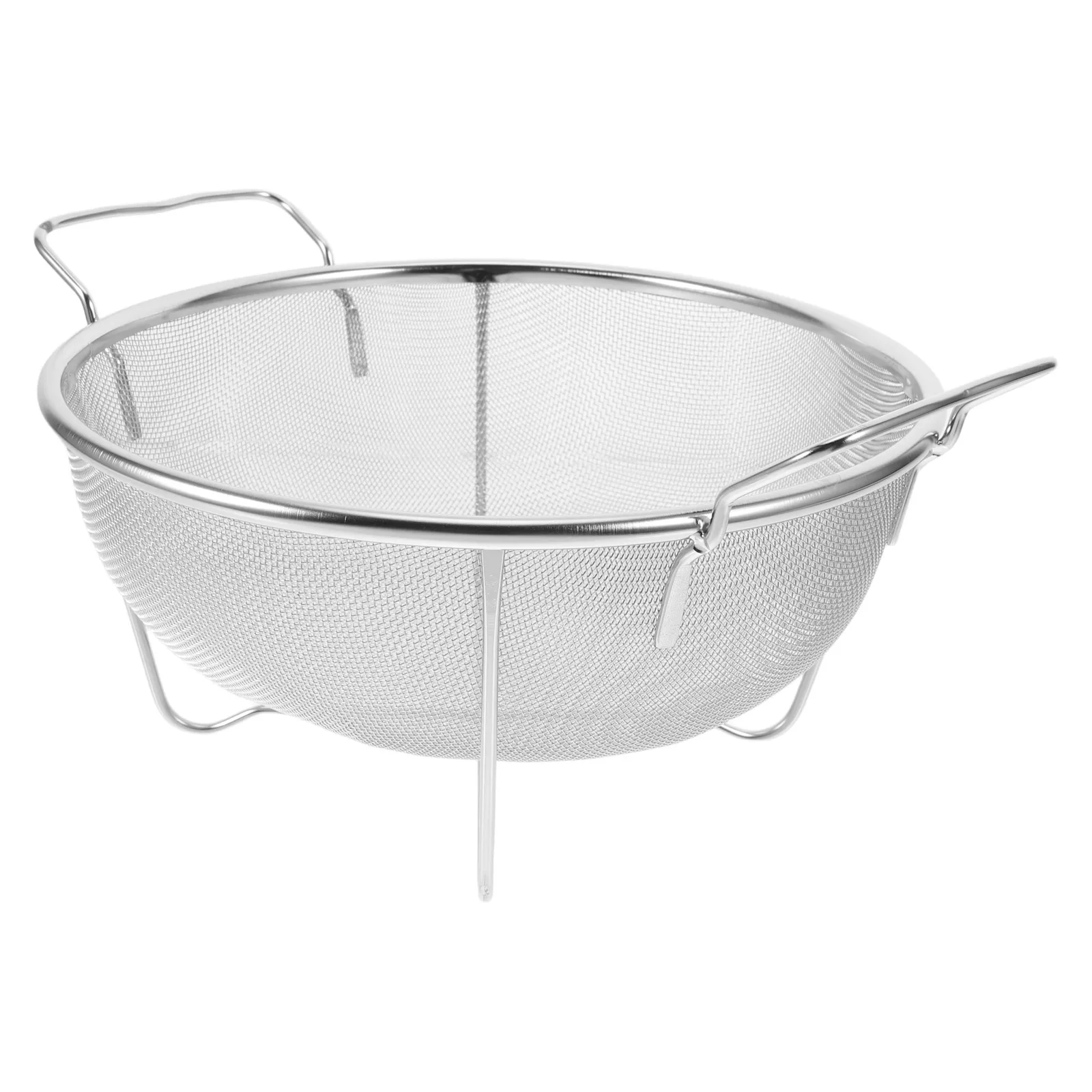 سلة مصفاة شبكية دقيقة من الفولاذ المقاوم للصدأ لغسل المطبخ والأرز والخضروات وعاء تصفية لتصريف الفاكهة ومقبض أذن مزدوج #1